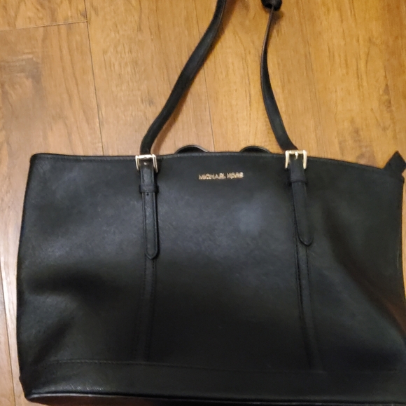 Michael Kors Black Tote with Gold Accents - Picture 2 of 7